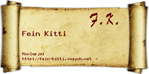 Fein Kitti névjegykártya